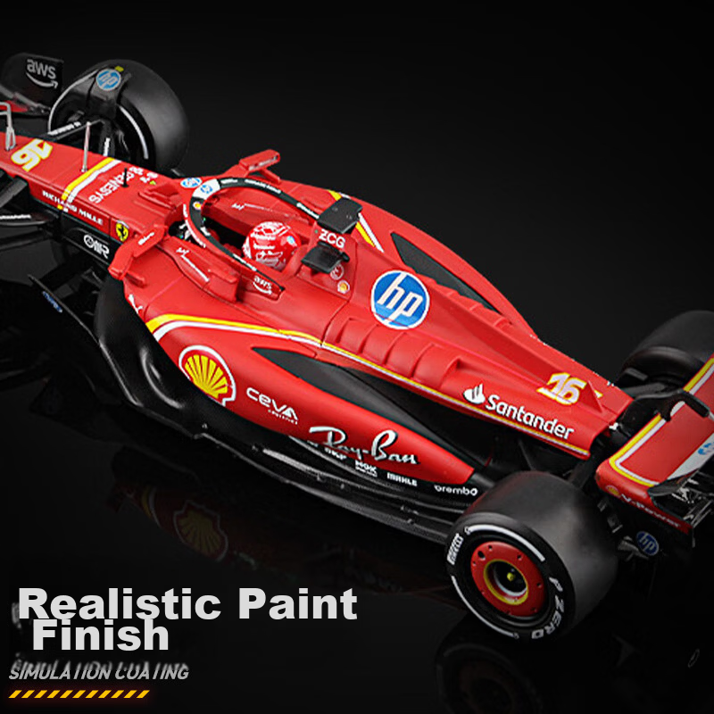 Bburago 1:24 F1 Ferrari SF24 Leclerc No.16 Deluxe Edition Diecast Car Model 4