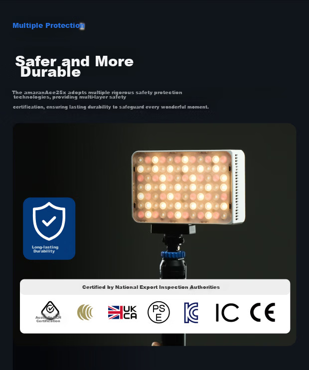 Aputure Ace 25x 25c Handheld Portable Fill Light Video Portrait Outdoor Magnetic Constant Light Travel Outdoor Live Streaming Photography LED Light 20