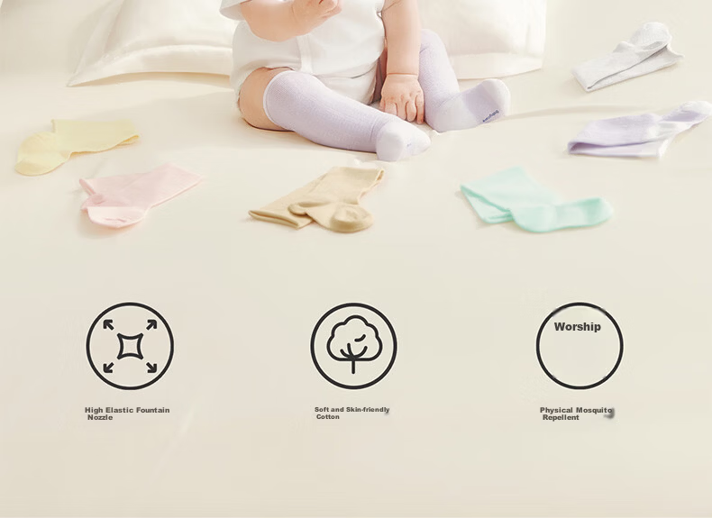 Babycare Children's Fountain Mesh Long Socks Boys Girls Cotton Soft Breathable Sea Mist Milk Cap M 3