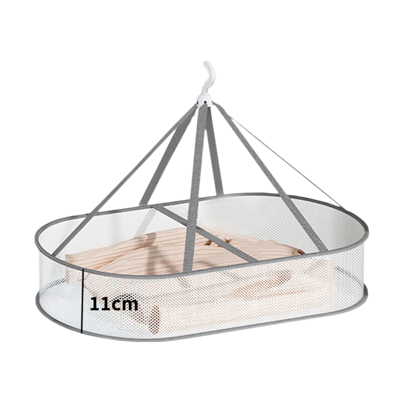 CHUSHE Clothes Drying Rack, Laundry Hanger, Sock Drying Net, Clothes Flat Laying Net, Underwear Hanger, Home Drying Rack, Balcony Clothes Rack with Enclosure, Single Layer
