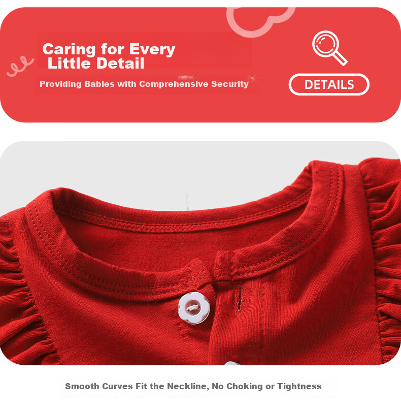 Youqi Baby Summer Thin Romper Dress for Newborn Girls Princess Dress Red Ceremony Outfit for 1-Month, 100-Day, and 1-Year Celebrations 11