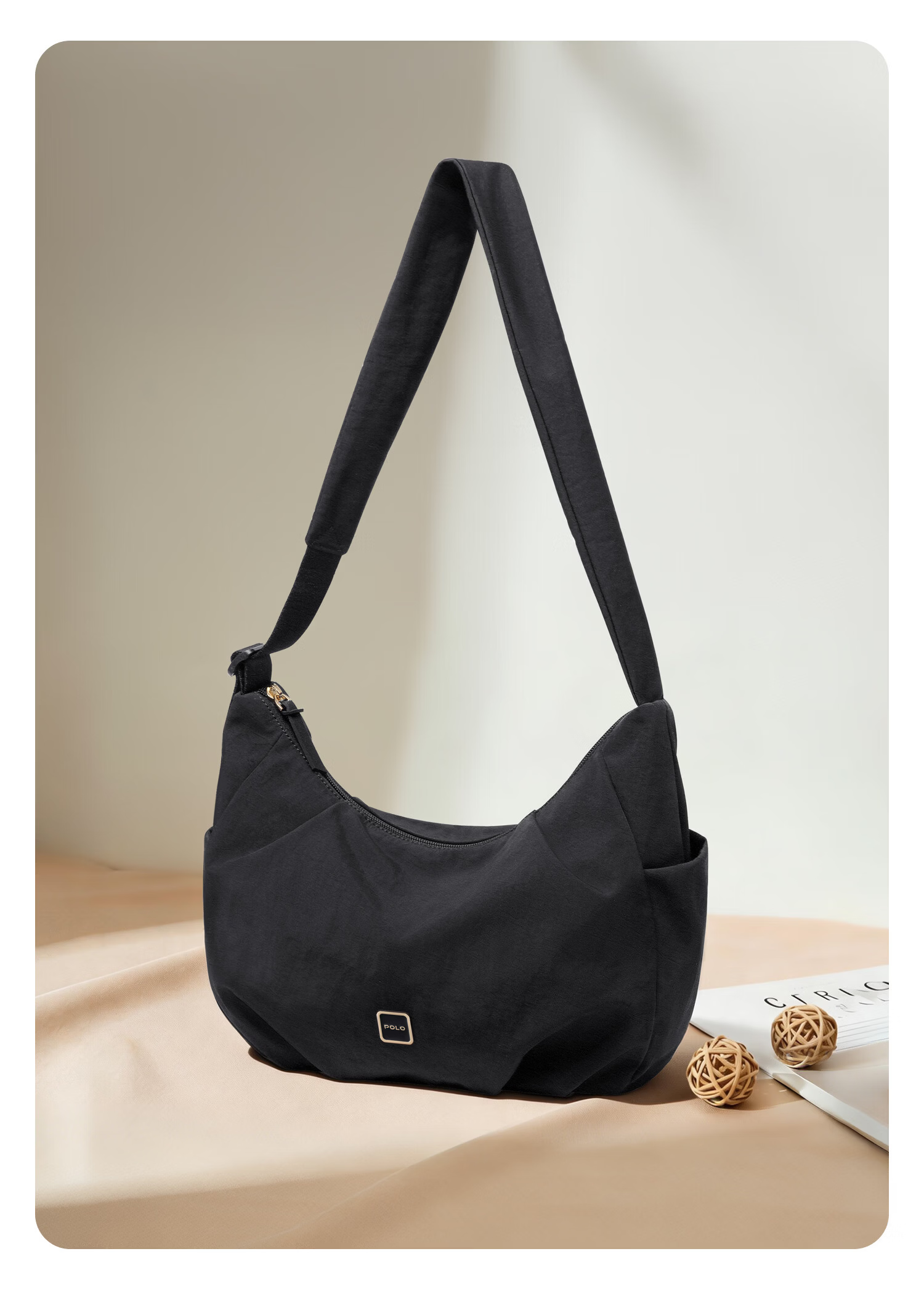 POLO Women's Large Capacity Shoulder Bag Crossbody Bag 10.9-inch iPad Bag Multi-compartment Phone Bag Sports Crossbody Bag 20