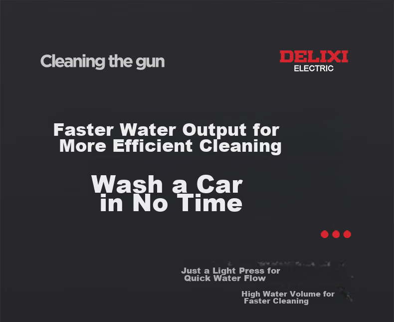 DELIXI Portable High-Pressure Cordless Lithium Battery Car Wash Gun High-Power Brush Pump Car Cleaning Tool 21