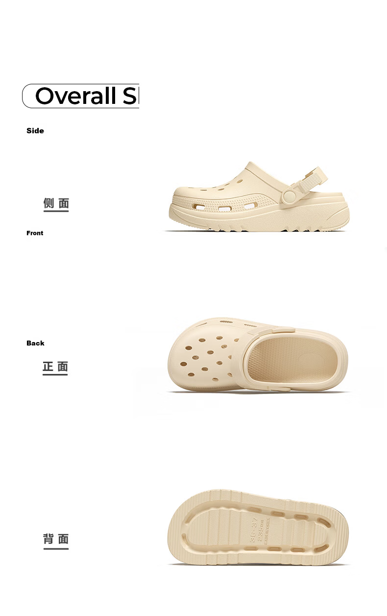 LANDF Women's Summer 2026 New Beach Non-Slip Thick Sole Closed-Toe Sandals Men Beige Size 36-37 13