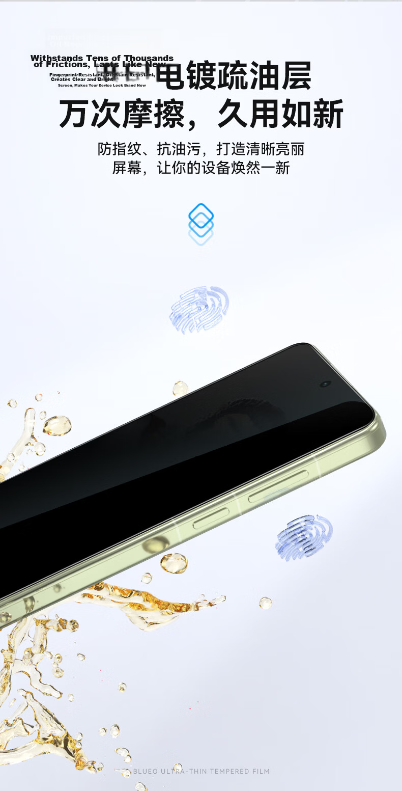 BLUEO 28° Privacy Screen Protector + New Space Capsule for VIVO X300 Ultra Tempered Glass Film, Anti-Fingerprint Dust-Free Instant Application Protective Film 8