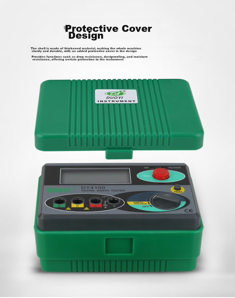 Duoyi DY4100 Digital Ground Resistance Tester High-Precision Electronic Earth Tester Outdoor Lightning Protection Ground Resistance Meter 8