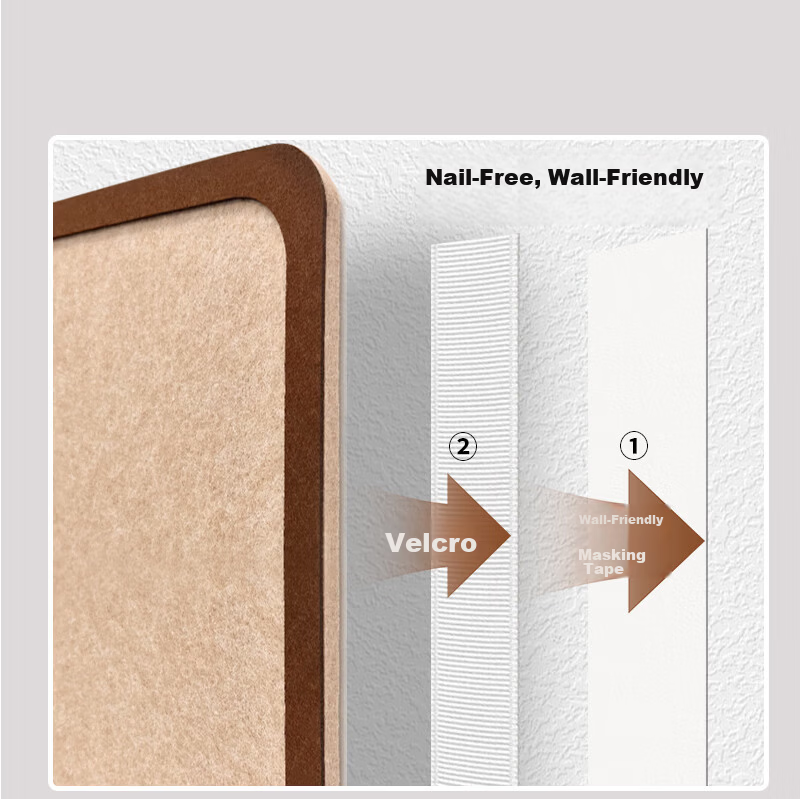 AUCS Felt Board Wall Sticker Photo Wall 120x180cm Perler Bead Display Frame Wool Felt Photo Background Display Wall Pin-Free Message Board Notice Board Promotional Board Formaldehyde-Free 6