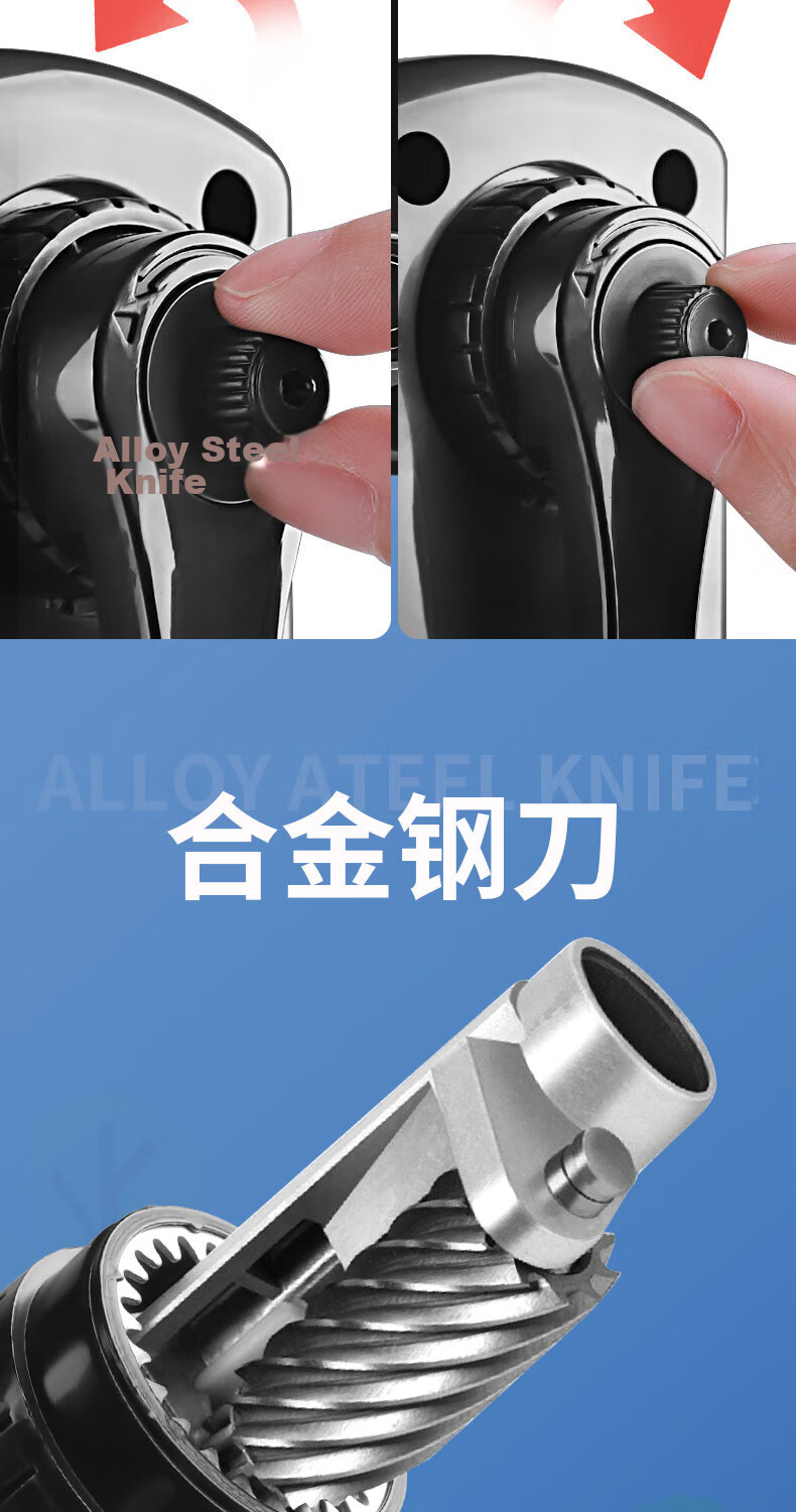 SUNWOOD Hand Crank Large Diameter Thick Triangular Pencil Sharpener Black SL63 Tiandongming Co-Creation Forest Series 8