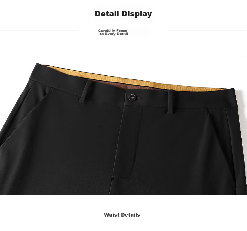Romon High Elastic Wrinkle-Resistant Men's Summer Business New Ice Silk Thin High-End Straight-Leg Suit Casual Pants 29
