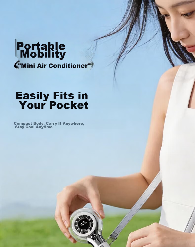 AUX Handheld Portable Mist Fan Long Battery Life Office Outdoor High Power USB Mini Rechargeable Fan 19