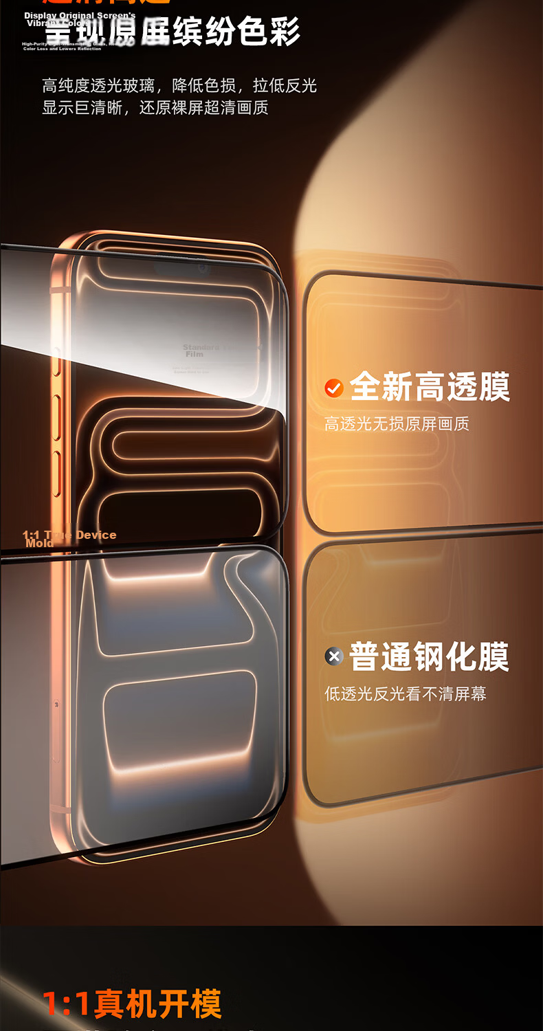 Shangsu Tempered Glass Screen Protector for iPhone 17, Compatible with iPhone 16 Pro, HD Clear, Easy Installation, Smooth Touch, Explosion-Proof, Drop-Resistant, High Transparency, Anti-Fingerprint, D 6