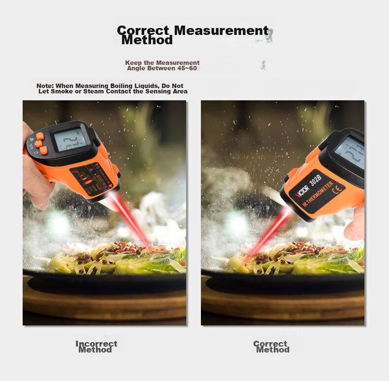 VICTOR Infrared Thermometer High-Precision Temperature Gun Water and Industrial Oil Temperature Gun VC306B 6