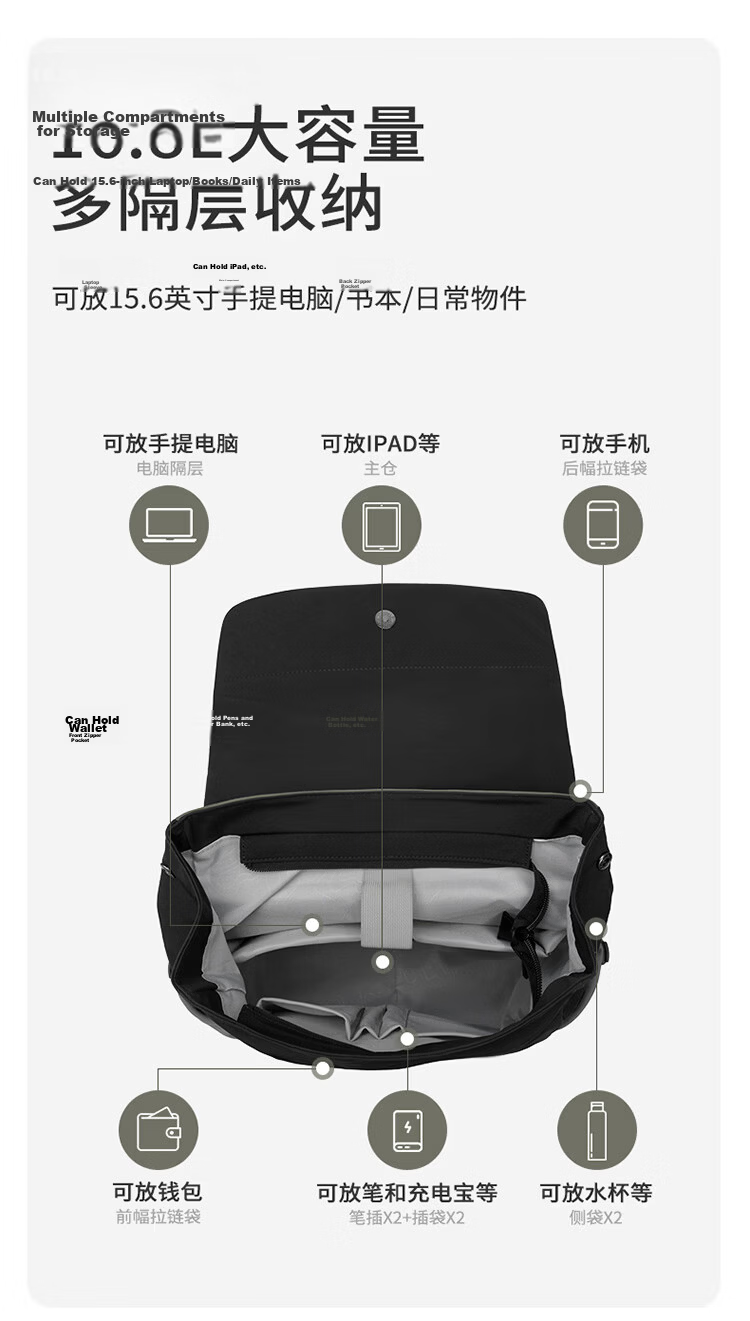 GOLF Lightweight Laptop Backpack 14/16 Inch Large Capacity Student Travel Business Bag 27