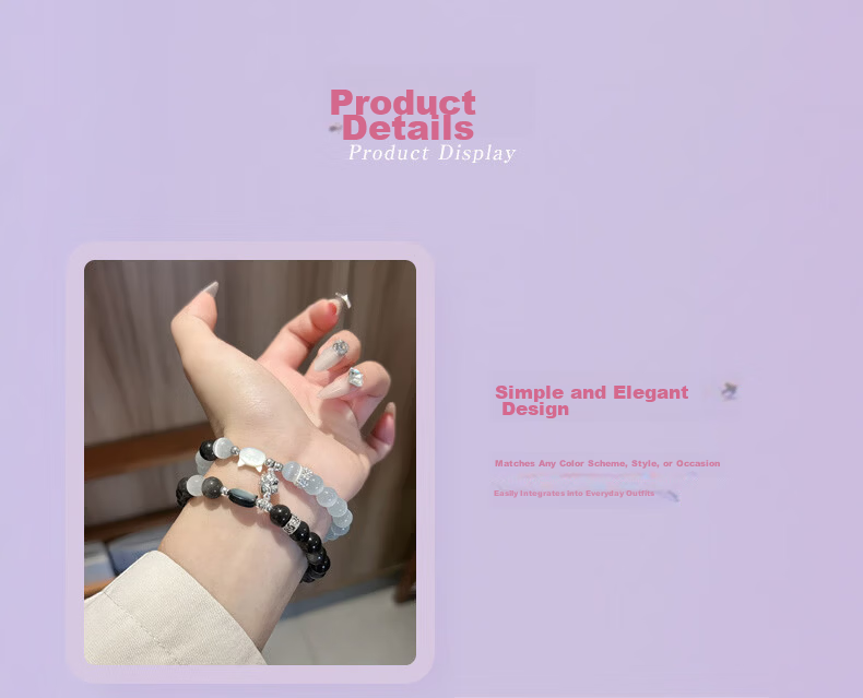 Chunqian Couples Bracelet Women's Birthday Qixi Valentine's Day Gift for Boyfriend Girlfriend Wife Black Obsidian 2026 New Model 6