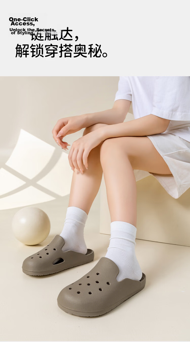 Home Story × J Dear Self-Developed EVA Odor-Resistant Ultra-Soft Perforated Slippers for Women, Pink, Size 37/38 10