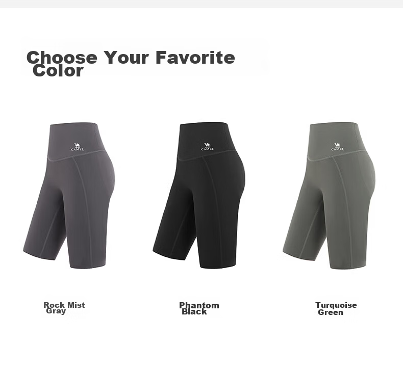 CAMEL Original Yarn Sun Protection Yoga Shorts Women Ice Cooling Breathable Sports Biker Shorts Y26BY1L7024A Rock Mist Gray M 18
