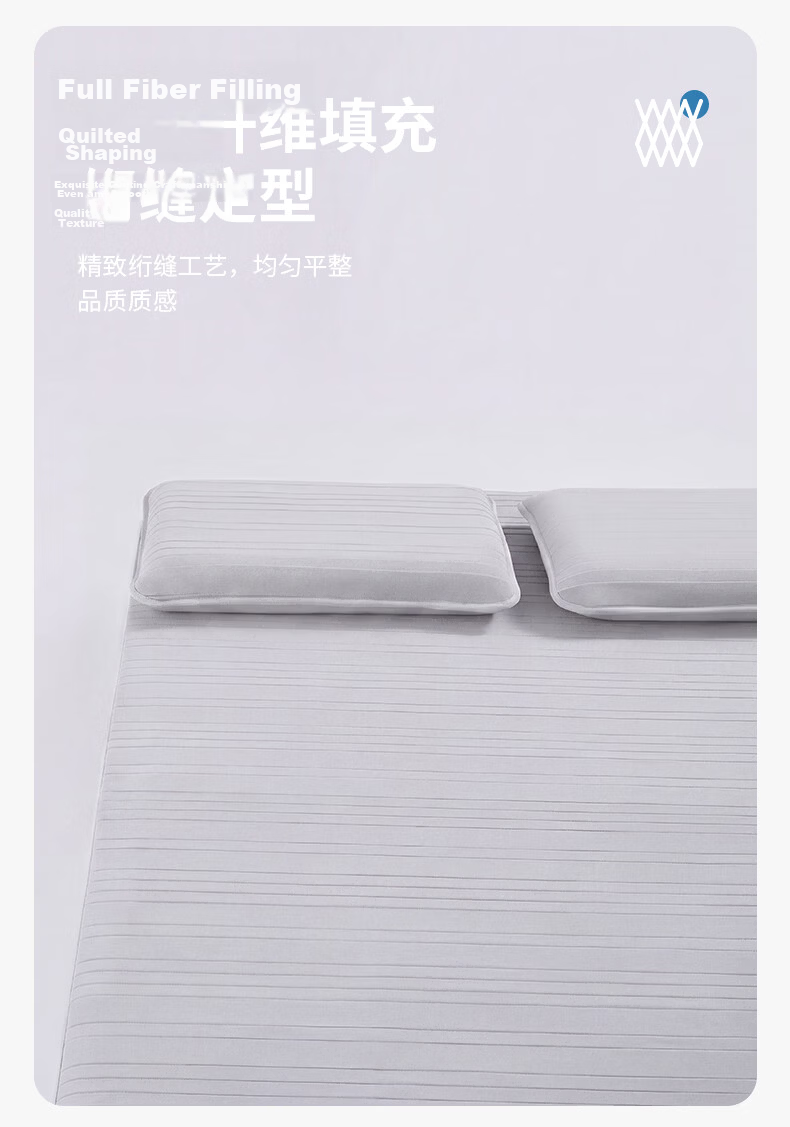 Grace Class A Quilted Cooling Fitted Sheet Summer Seamless Mattress Cover Light Blue 1.5m 11