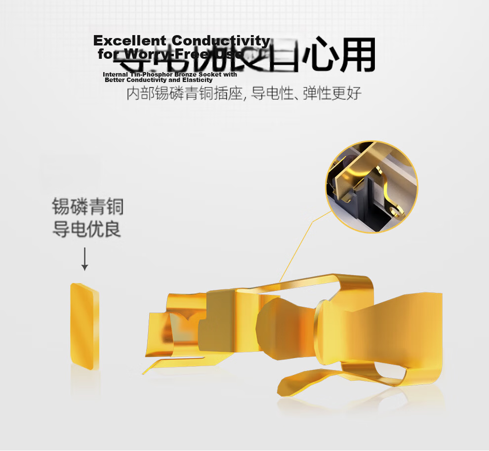 NVCleishidiangong Switch Socket, Single-Pole Single-Control Ten-Hole Socket, Multifunctional 118-Type Concealed Socket, Champagne Gold 8