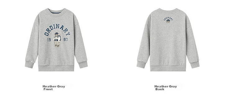 Duoduo Kids 2026 Spring Autumn College Bear Sweatshirt Boys Casual Sports Top Comfortable Long Sleeve Base Layer for Older Children 34