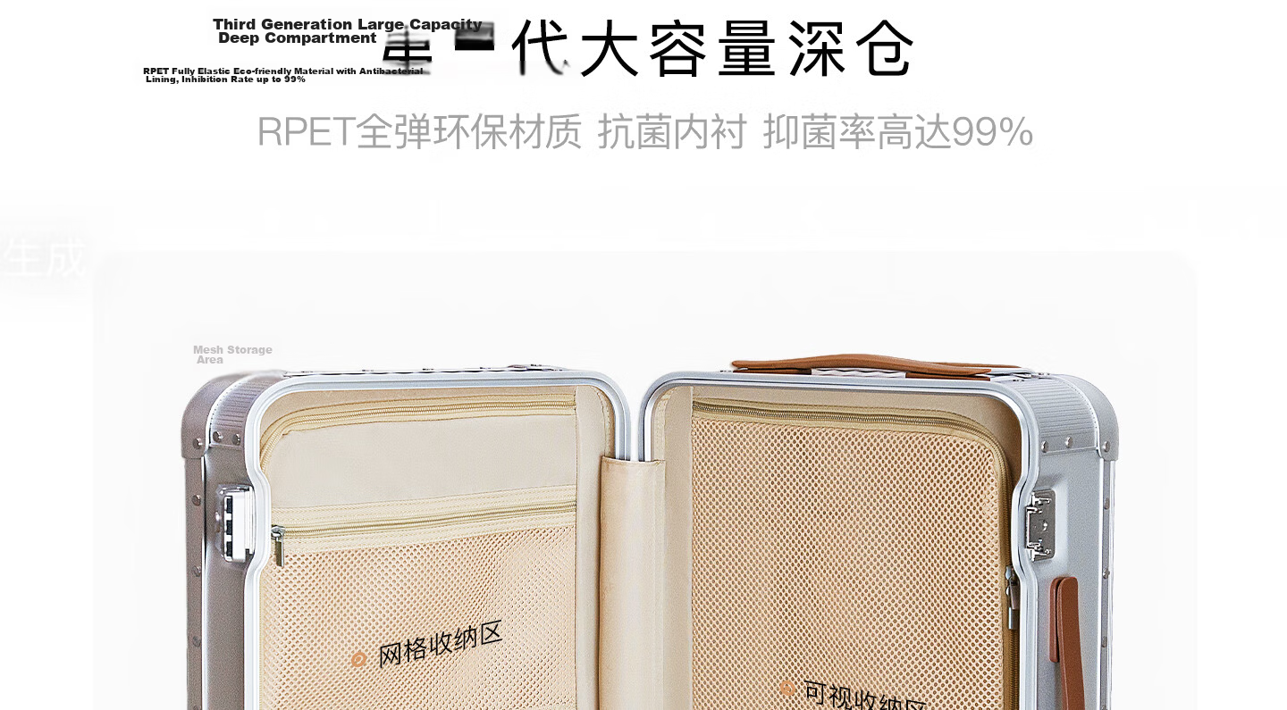 DTA Full Aluminum Magnesium Alloy Luggage Durable Unisex Carry-On Spinner Suitcase Business Travel Trolley Bag 8
