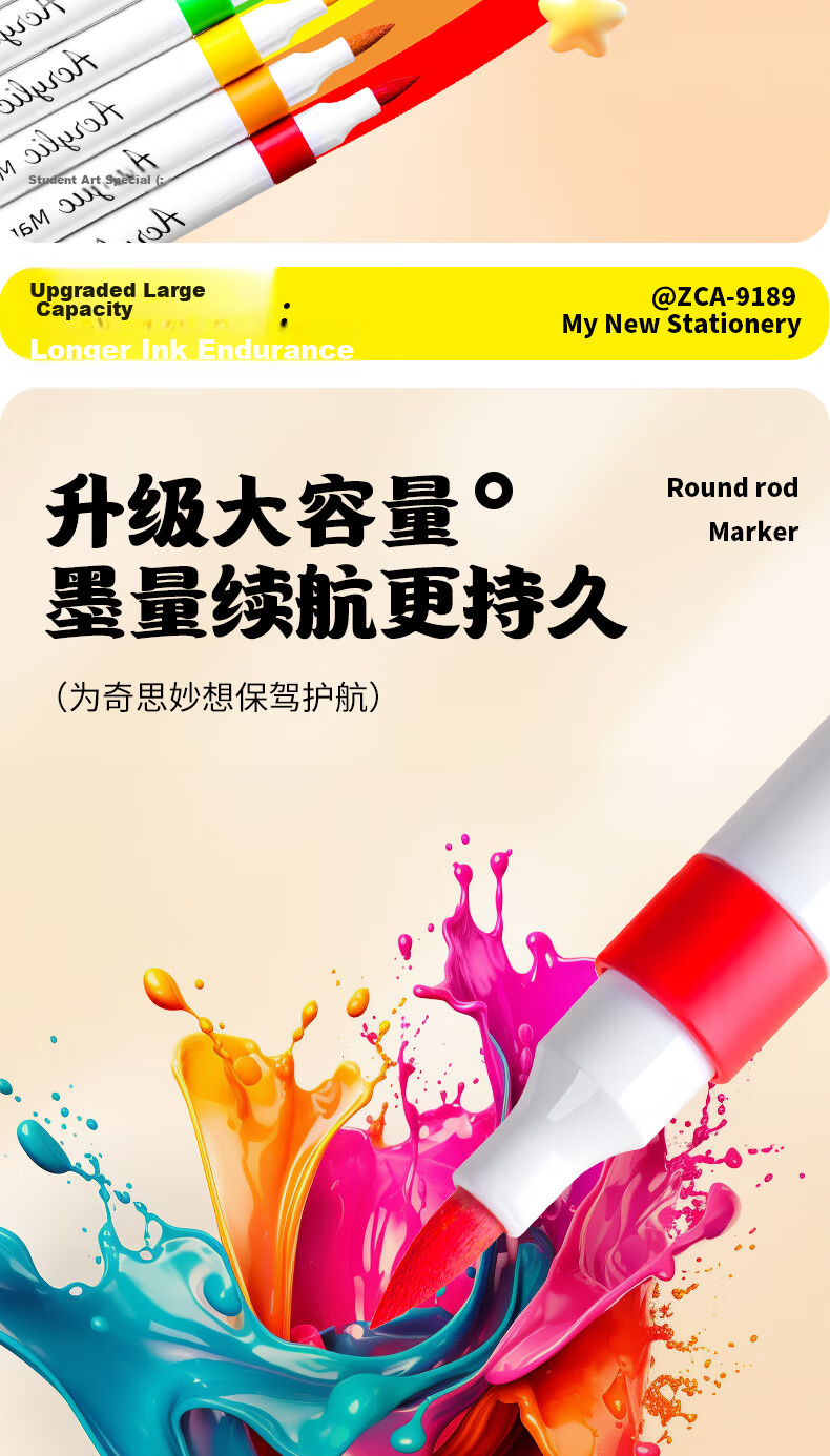 TRUECOLOR 48-Color Acrylic Markers for Primary School Students, Non-Translucent Art Markers with Layering Colors, Drawing Pens, Kindergarten Water-Based Painting Safety 0816 Children's New Year's Gift 7