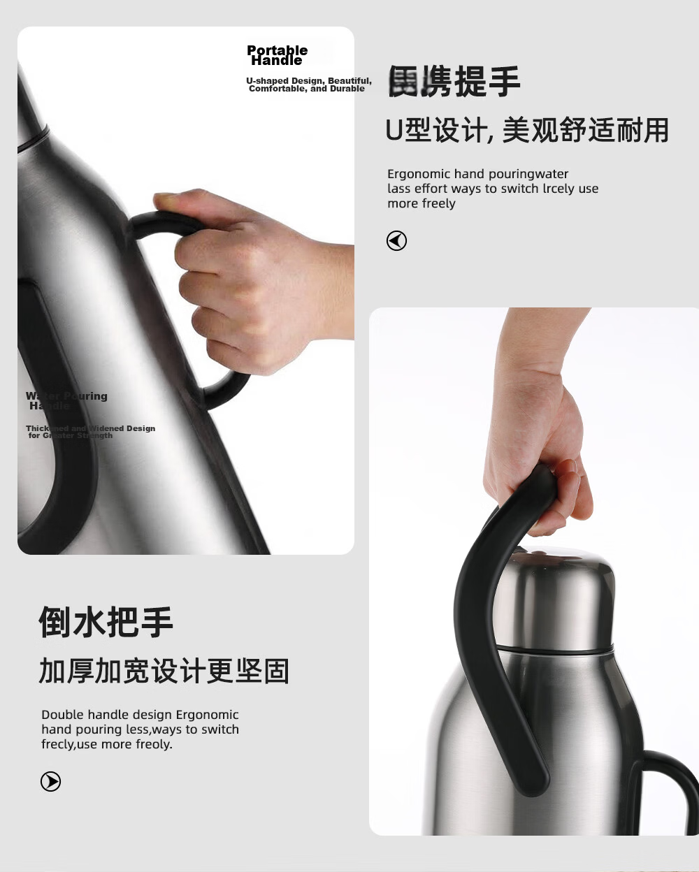 FGA Fuguang Insulated Thermos Stainless Steel Large Capacity Home Office Glass Liner Hot Water Bottle Student Flask 10