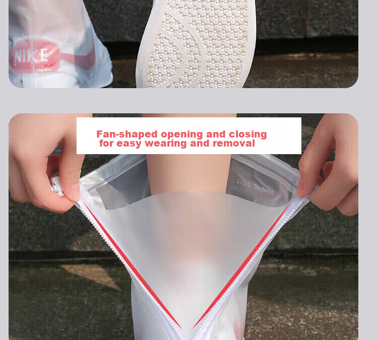 BWNK Waterproof Rain Shoe Covers Thickened Portable Non-slip Wear-resistant White 2 Pairs XXL Size 12