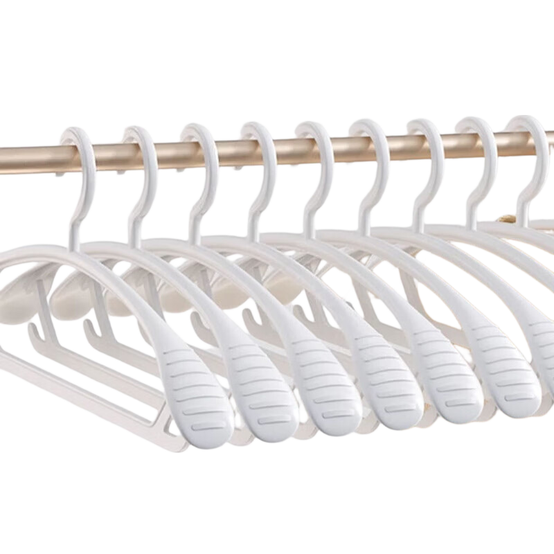 Mengtin Wide Shoulder Hangers Non-Slip No Trace PP Plastic Clothes Hangers for Balcony Dormitory Home Use, Pack of 20