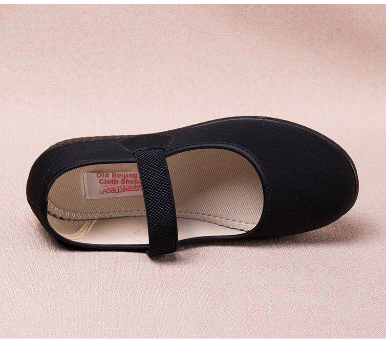 Yuzhaolin Women's Flat Hotel Black Work Service Waiter Restaurant Hotel Etiquette Dance Old Beijing Cloth Shoes Y2S-1010 Size 36 8