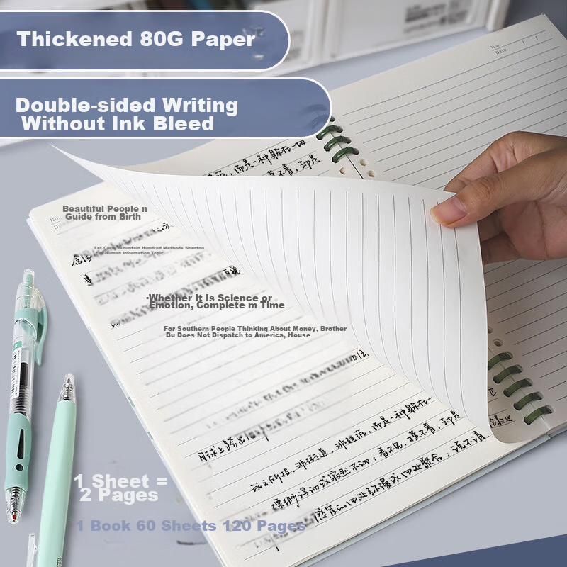 Mingyu A5 Refillable Notebook High-Value Detachable Coil Notebook for Primary and Secondary School Students English Error Correction Notebook College Classroom Essential Back-to-School Season Gradient 3