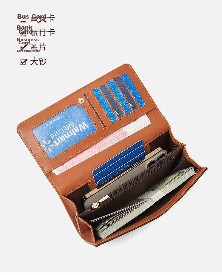 Old Man Head Women's Large Capacity Long Card Holder Tri-Fold Wallet Money Clip Clutch Coin Purse Light Luxury Girlfriend Birthday Gift 7