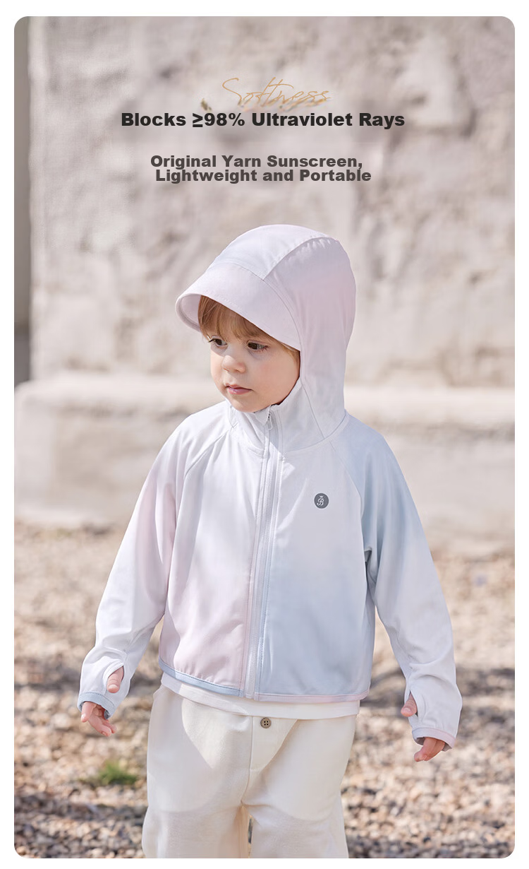 Babylove Baby Sun Protection Jacket Summer Lightweight UV Protection Cooling Children's Hooded Coat 1