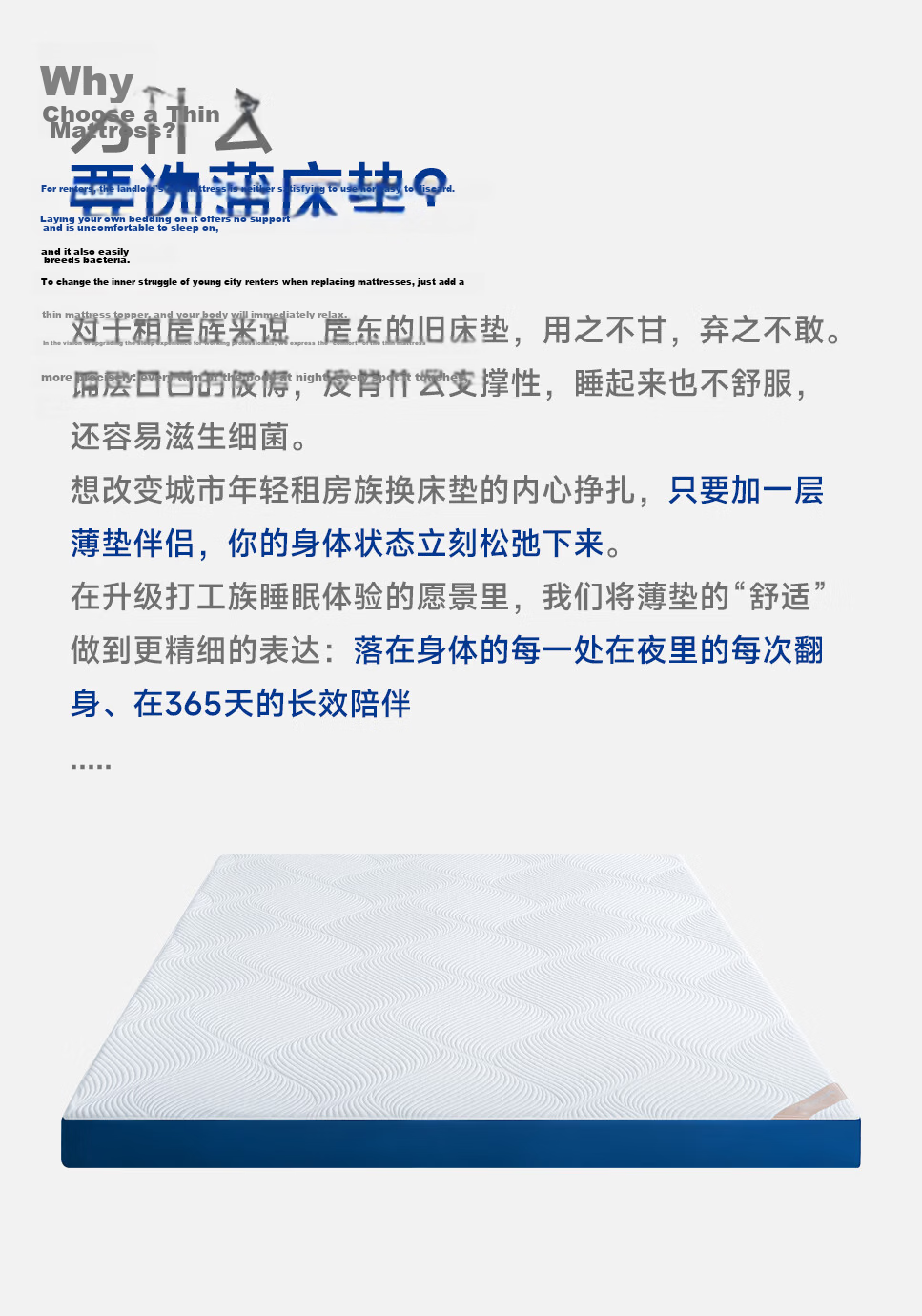 NOYOKE Dream-Building Memory Foam Mattress, Single Thin Mat, Tatami, Thickened Bed Pad, Soft Cushion, Foam Floor Mat, 1.35×1.9 Meters 3