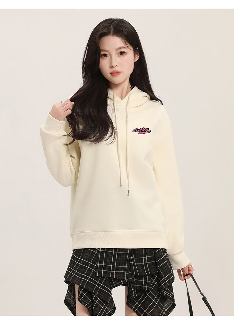 Yipintiancheng Spring 2025 New Women's Hooded Sweatshirt, Loose Casual Pullover Long-Sleeve Letter Print Top for Wome 5