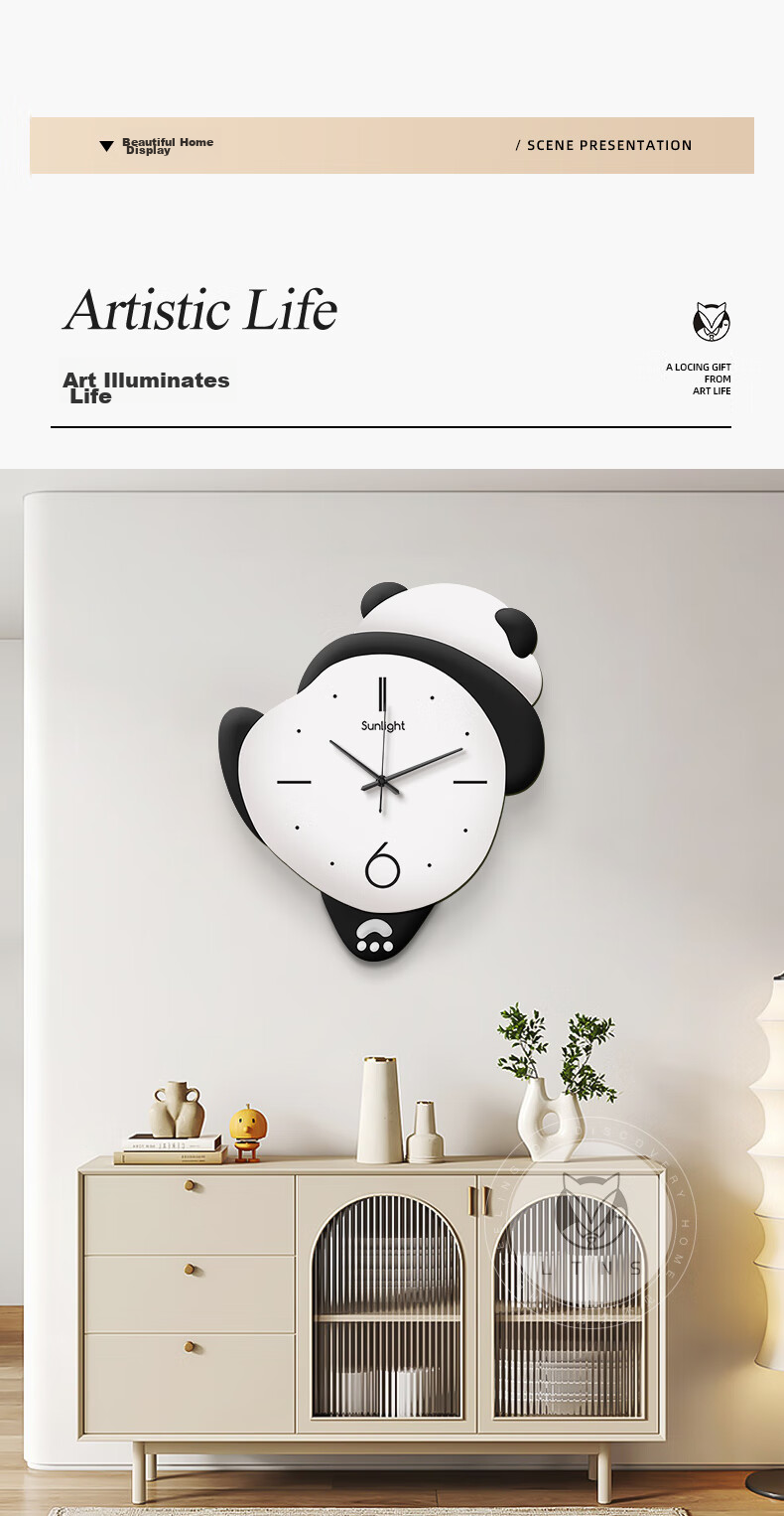 Long Time No See Vintage Style Wall Clock No Drilling Silent Creative Living Room Simple Dining Background Wall Clock 2026 New Model 9