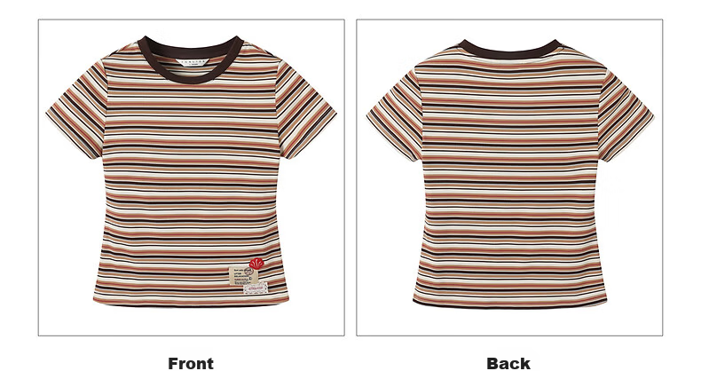 TonLion 2026 Summer Women's Striped Slim Fit Short Sleeve T-Shirt, Stylish and Comfortable, Age-Reducing Basic Tee 29