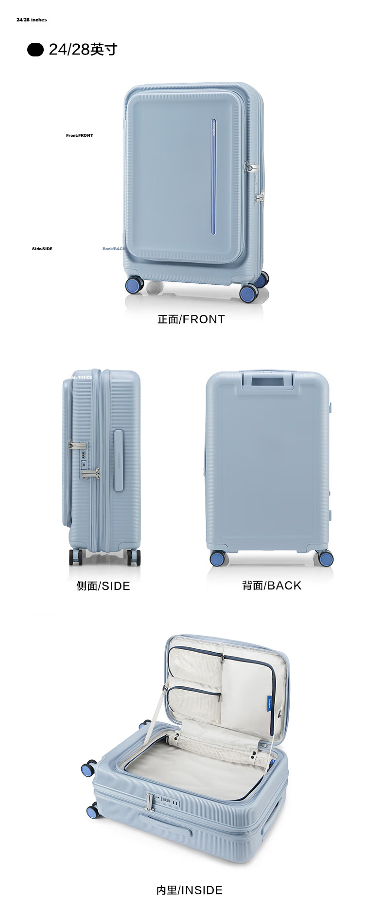Xinxiuli Luggage 20-Inch 2026 New Model Suitcase with Front Opening, Travel Case, Leather Trunk, Password Lock Carry-On Suitcase US8 Pink 12