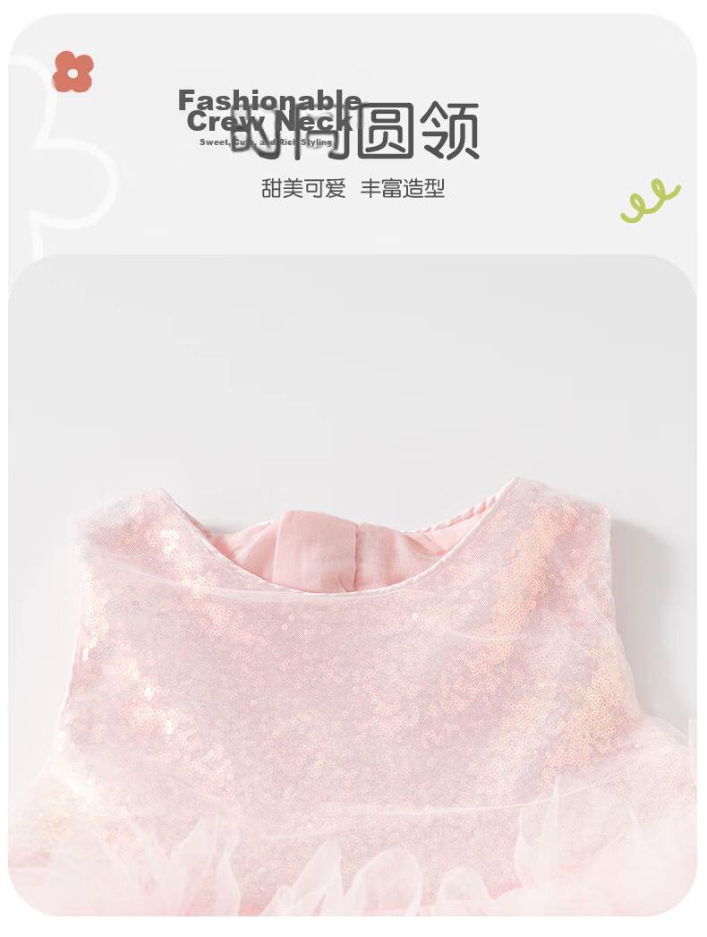 VOONLIE Girls Summer Dress Pink Gradient Princess Dress Baby Sweet Birthday Dress Summer 3