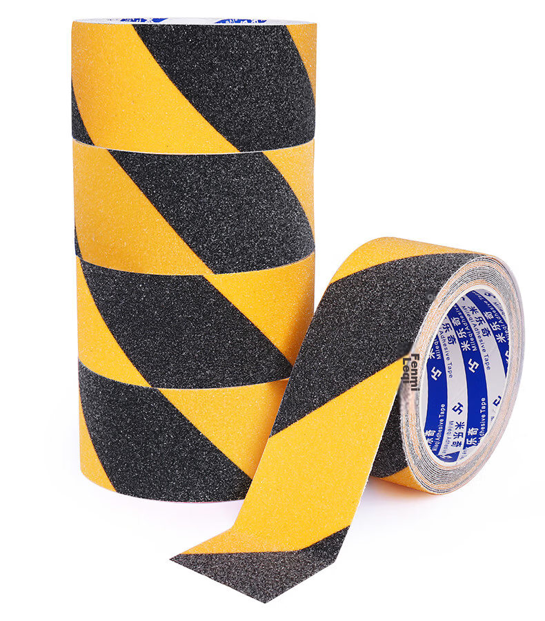 Mileqi Self-Adhesive Frosted Tape Black Yellow Warning Tape Step Anti-Slip Waterproof Abrasive Tape Stair Anti-Slip Strip 50mm*5m - Black Yellow [3 Rolls] 10