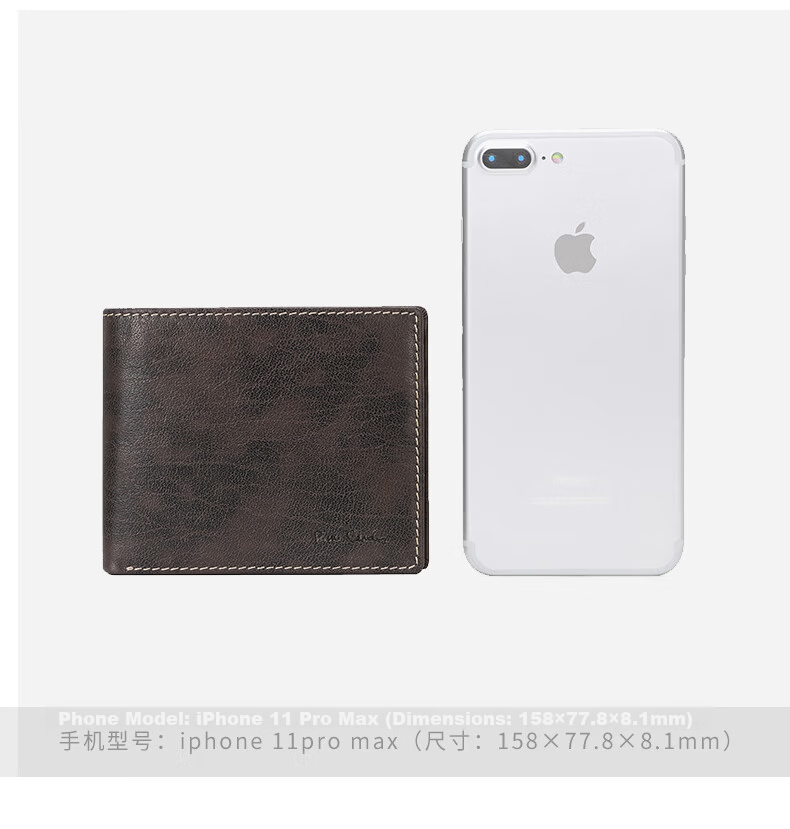 Pierre Cardin Men's Short Wallet First Layer Cowhide Multifunctional Card Holder Fashion Business Leather Birthday Gift for Men 11