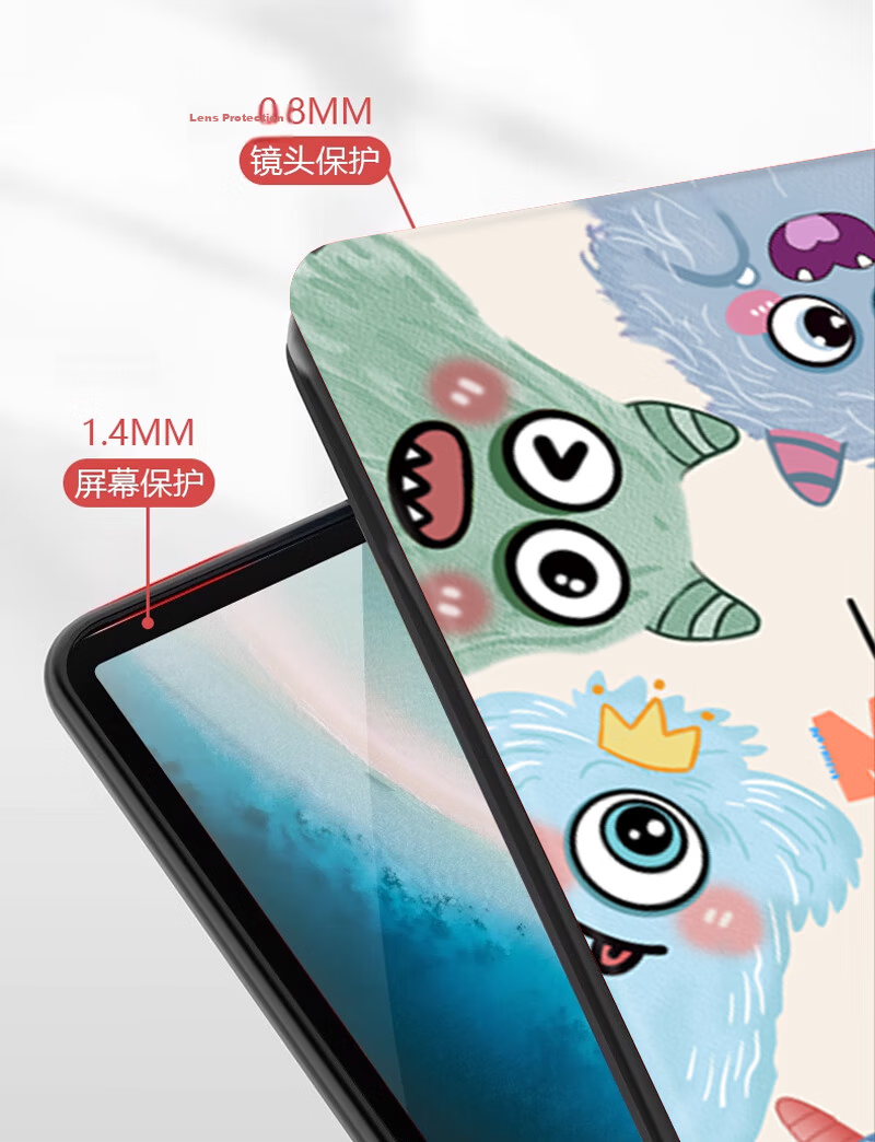 Jiangming Compatible with Honor Tablet GT Pro, 12.3-Inch Protective Case for 2024 Model Tablet, Snapdragon Protective Case, Full Coverage, Slim, Shockproof, Scratch-Resistant, Creative Cartoon Cute Painted Leather Cover 5