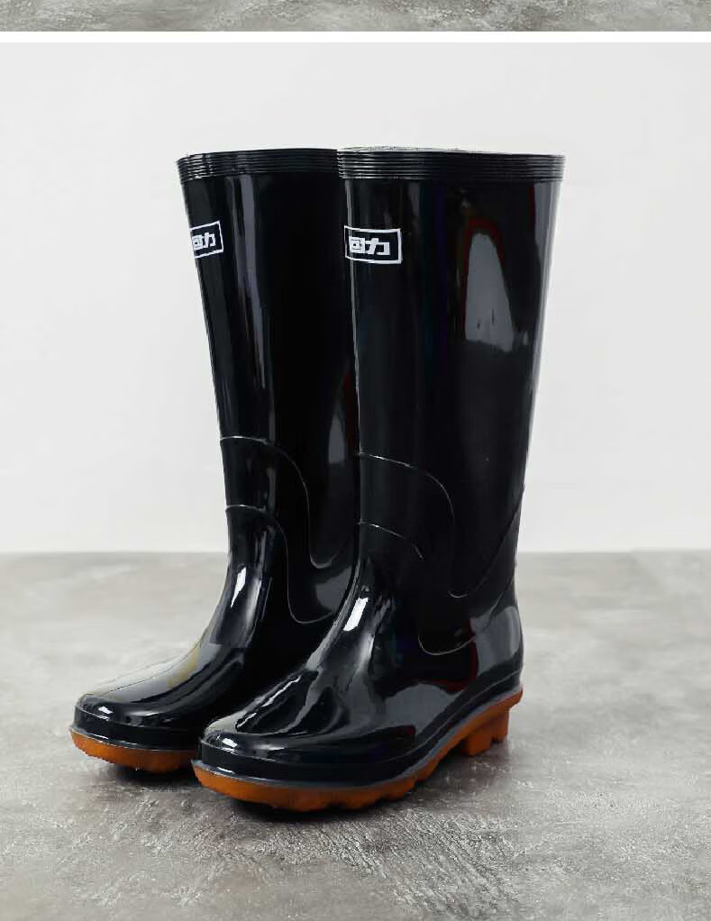 Huili Women's Fashion Rain Boots, Water Shoes, Outdoor Waterproof Non-Slip Wear-Resistant Comfortable Overshoes HL513 High-Top Black Size 40 11