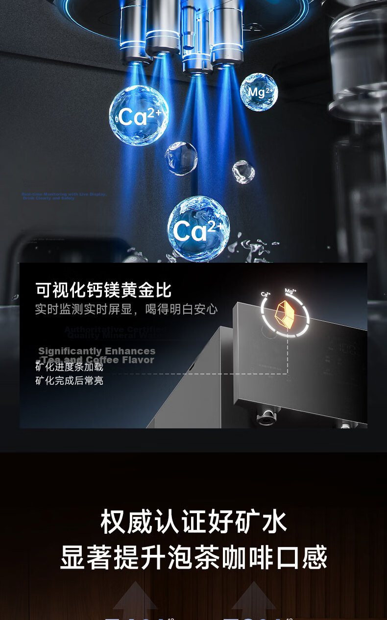 Anjier Desktop Water Purifier T3 [Xiao Zhan Recommended], Household Drinking Water Machine with Heating Function, All-In Instant Hot Water, No Installation Required, Transparent Touch Screen, BPA-Free, High in Strontium, JY3491TK-ROK 4