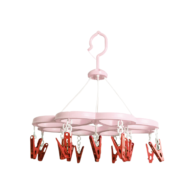 CHAHUA Clothes Hanger Clips, Sock Drying Rack with Clips, 16 Clips, Sock Holder, Windproof And Non-Slip, Suitable for Childre