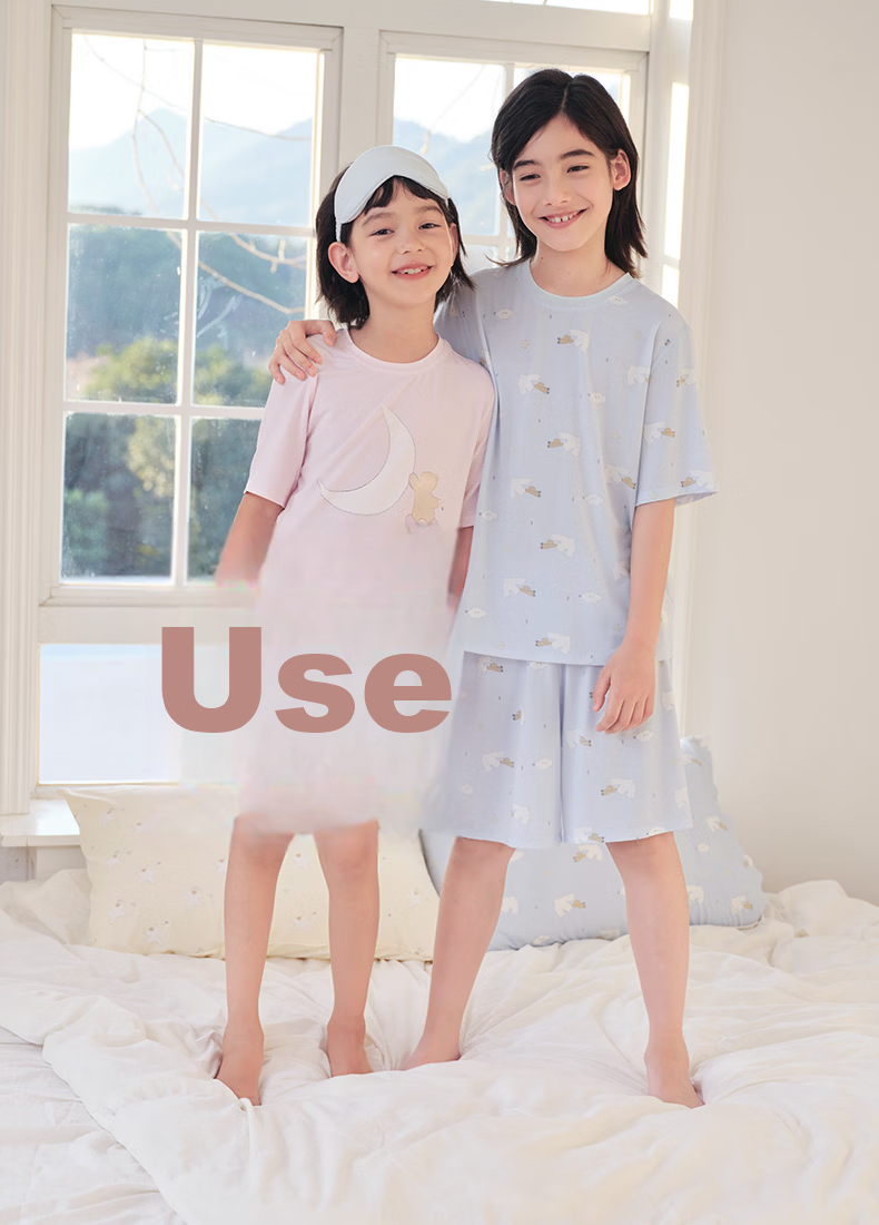 Like uu [Recommended by Zhu Dan] Children's Summer Thin Modal Pajamas for Boys and Girls 2026 New Arrival 27