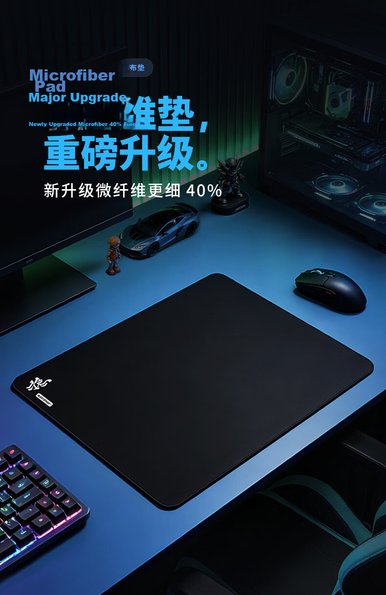 Rantopad Stable Series Gaming Mouse Pad Smooth Surface Microfiber Ultra-Fine Woven Fabric FPS Gaming Large Desk Mat with Sinking Edge 2