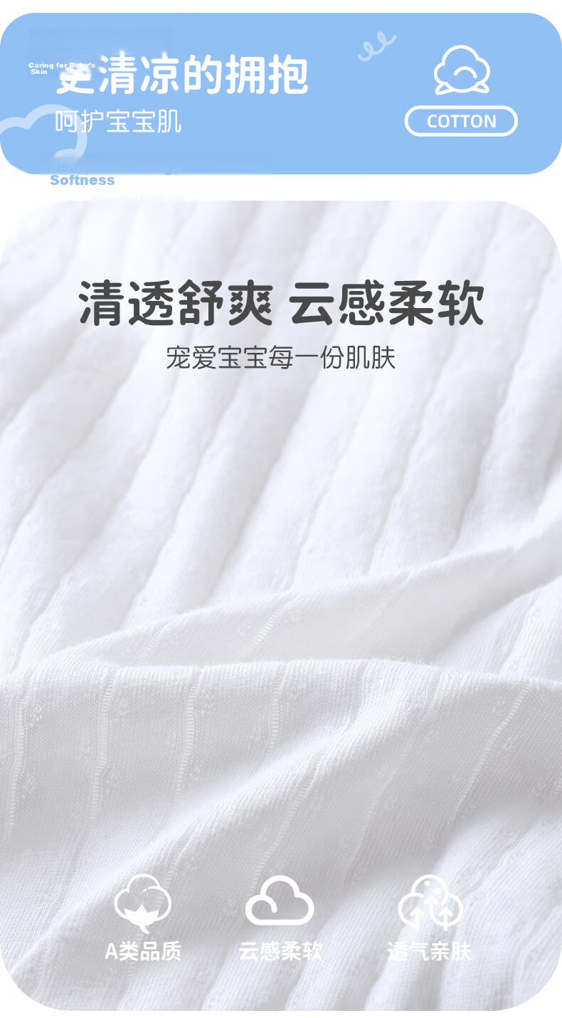Youqi Baby Summer Short Sleeve Romper Newborn Lightweight Cotton Comfortable Infant Jumpsuit Homewear 2