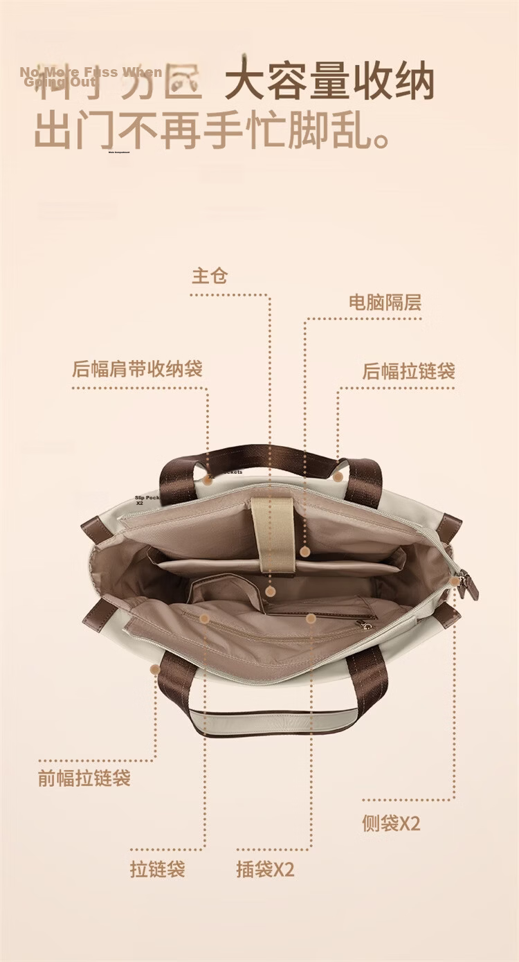 GOLF Women's Backpack 16-inch Laptop Bag Handheld Shoulder Tote Large Capacity Student Travel School Bag 6