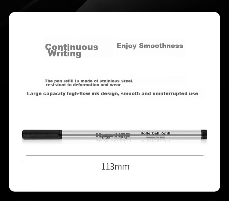 HERO Ballpoint Pen Refills 359 Spiral Daily Writing Practice Signature Pen Refills 0.7mm Black 24-Pack 3