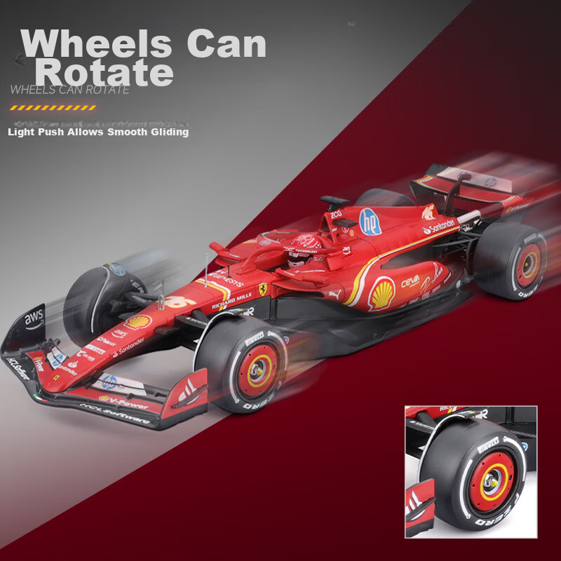Bburago 1:24 F1 Ferrari SF24 Leclerc No.16 Deluxe Edition Diecast Car Model 6